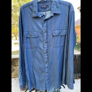 Daniel Cremieux Blue Denim Button-Up Blouse